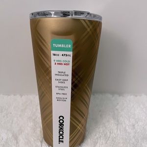 Corkcicle Golden Plaid 16 oz Tumbler